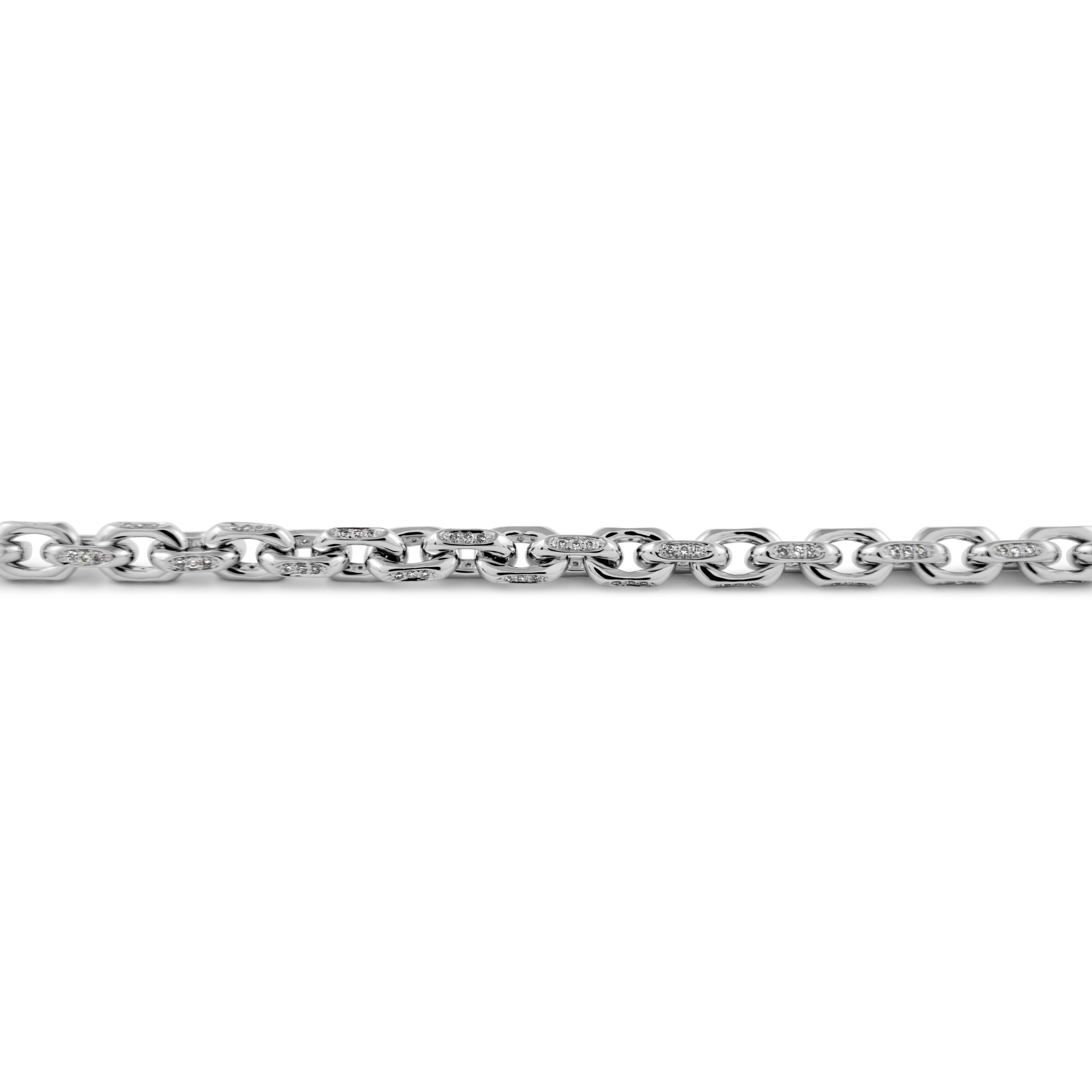 Contemporary Alexander Beverly Hills 1.30 Carat Diamond Link Bracelet 18k White Gold For Sale