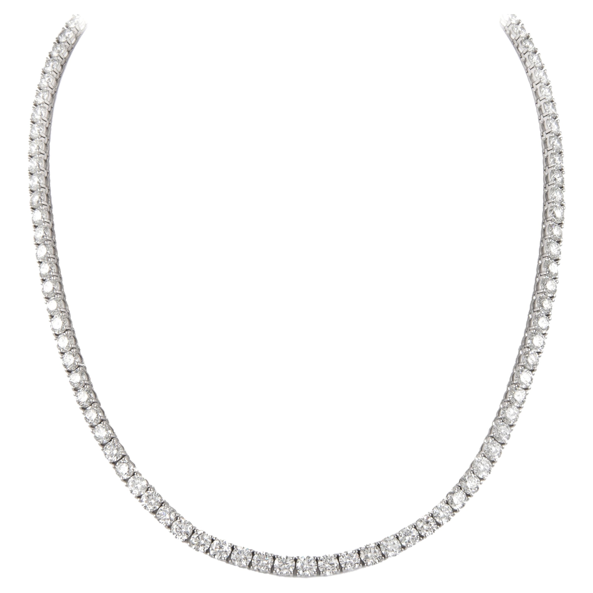Alexander Beverly Hills Collar de Tenis de Diamantes de 13.24 ct Oro Blanco en venta