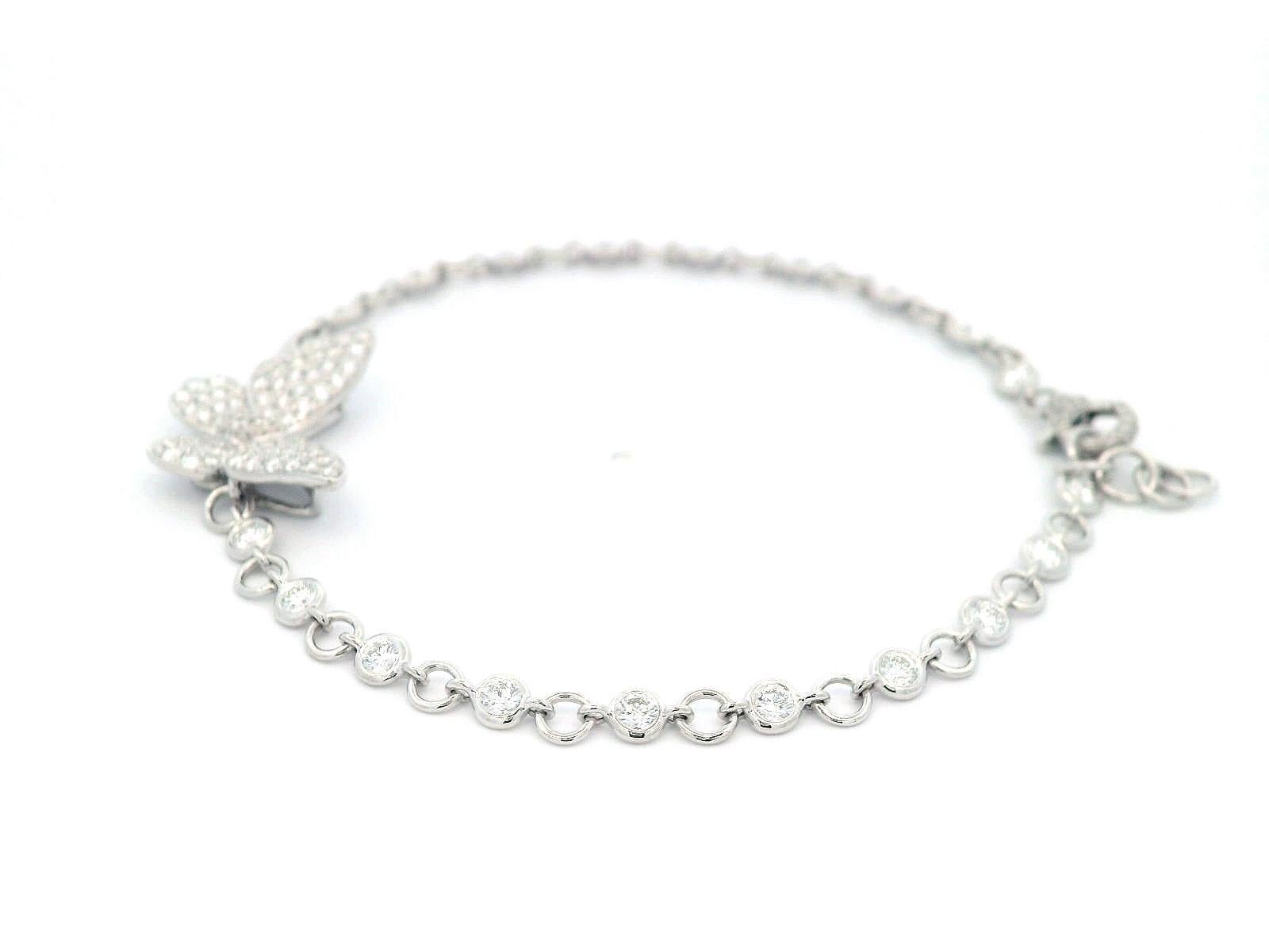 Contemporaneo Alexander Beverly Hills - Bracciale a farfalla con diamanti da 1,34 carati - Oro bianco 18 carati in vendita
