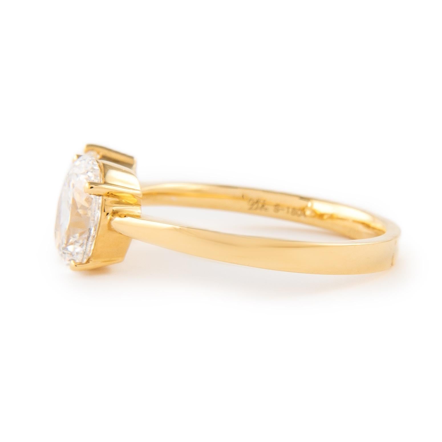 Oval Cut Alexander Beverly Hills 1.43ct Oval & Marquise Diamond Toi Et Moi Ring 18k For Sale