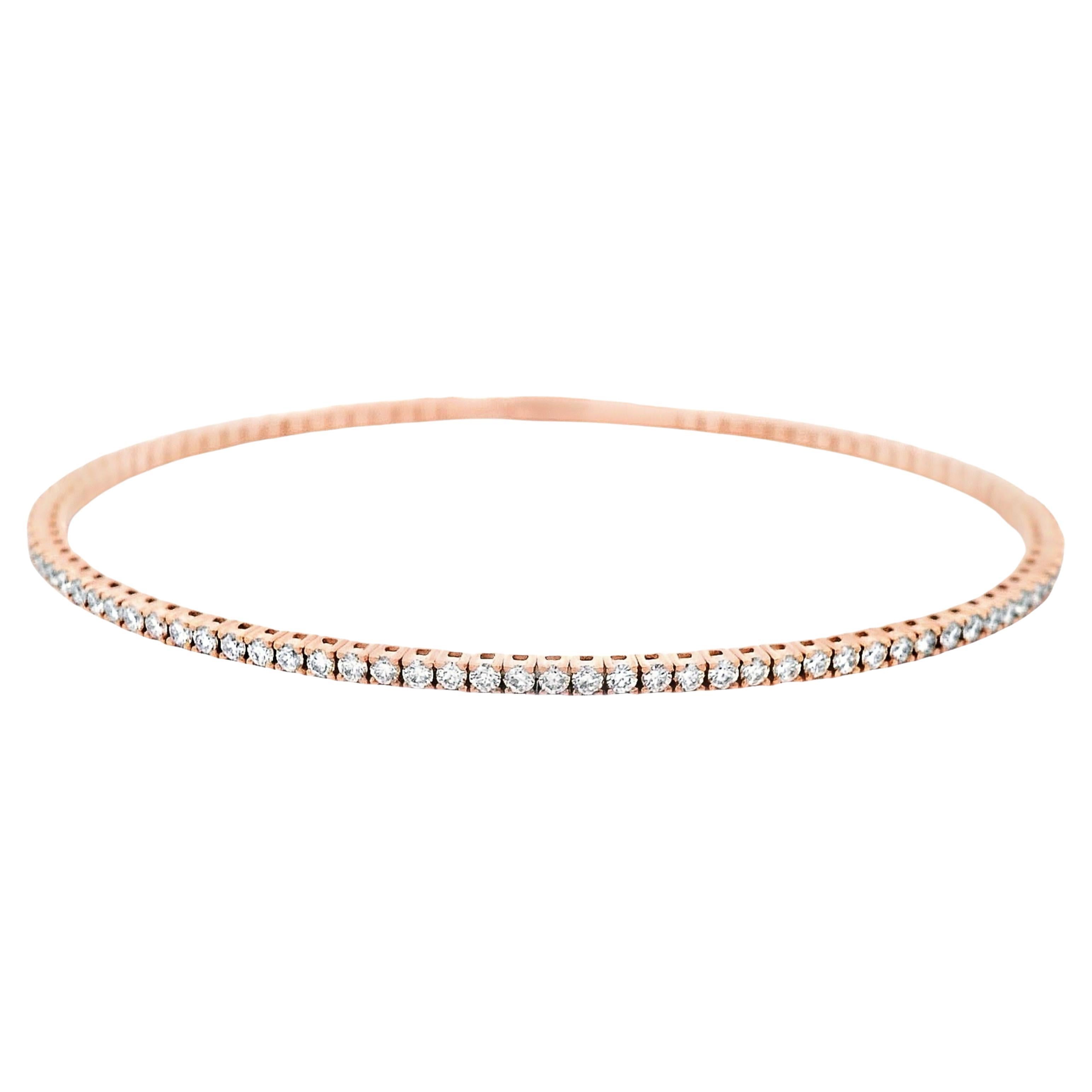 Alexander Beverly Hills Bracciale Tennis Flessibile con Diamante 1.47ct Oro Rosa