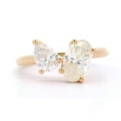 Alexander Beverly Hills 1.47ct Oval & Pear Diamond Toi Et Moi Ring 18k