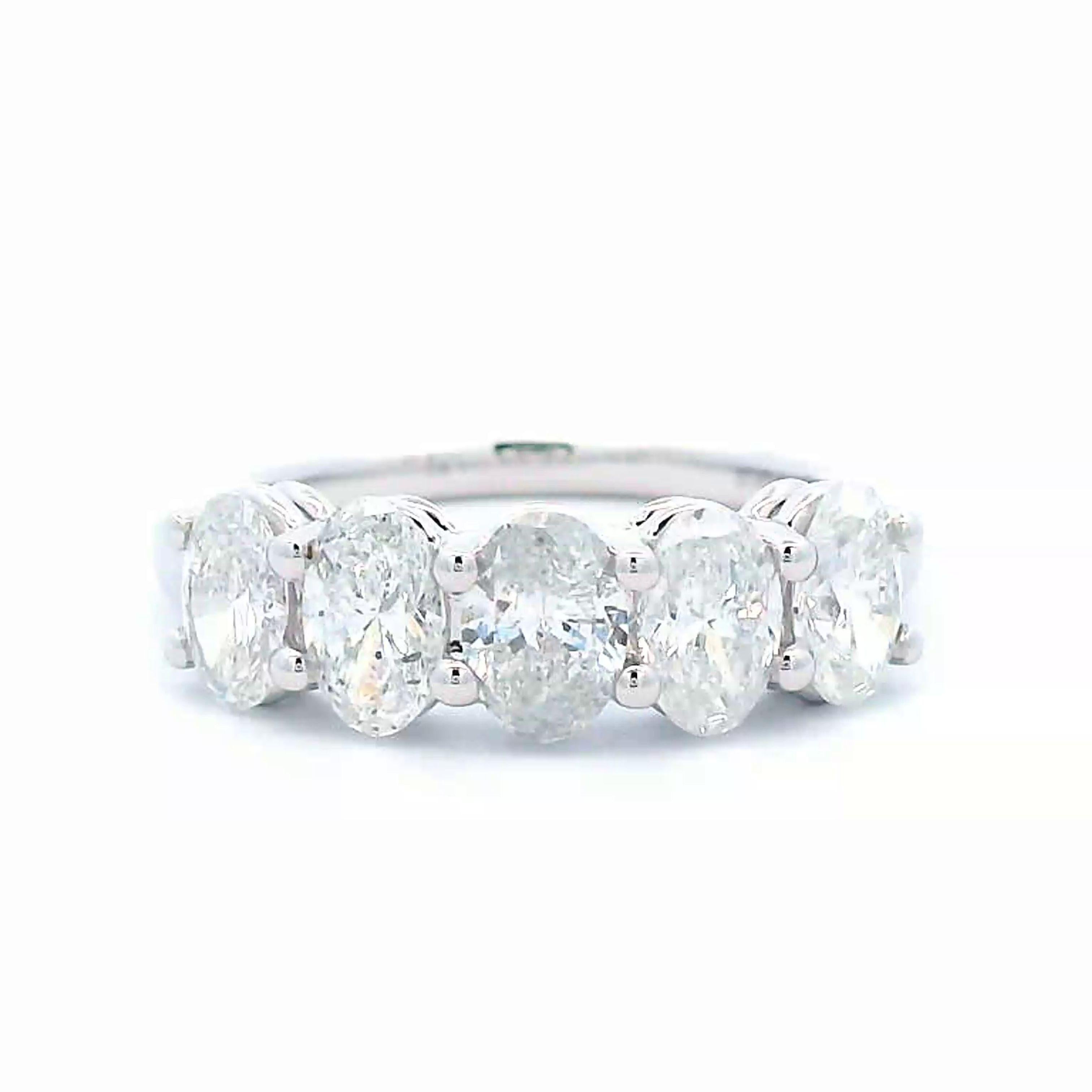 Contemporary Alexander Beverly Hills 1.48ct Oval Diamond Half Eternity Band 18k White Gold For Sale