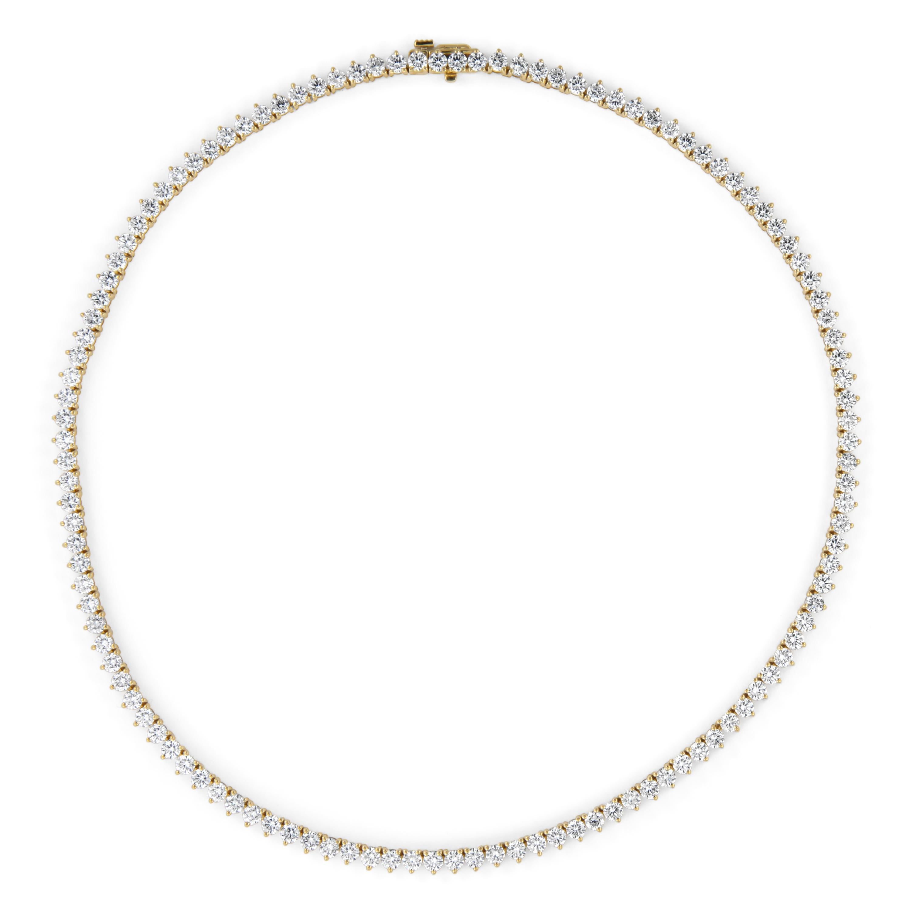 Contemporaneo Alexander Beverly Hills 14,99ct Collana Tennis con diamanti in oro giallo 18k 16in in vendita
