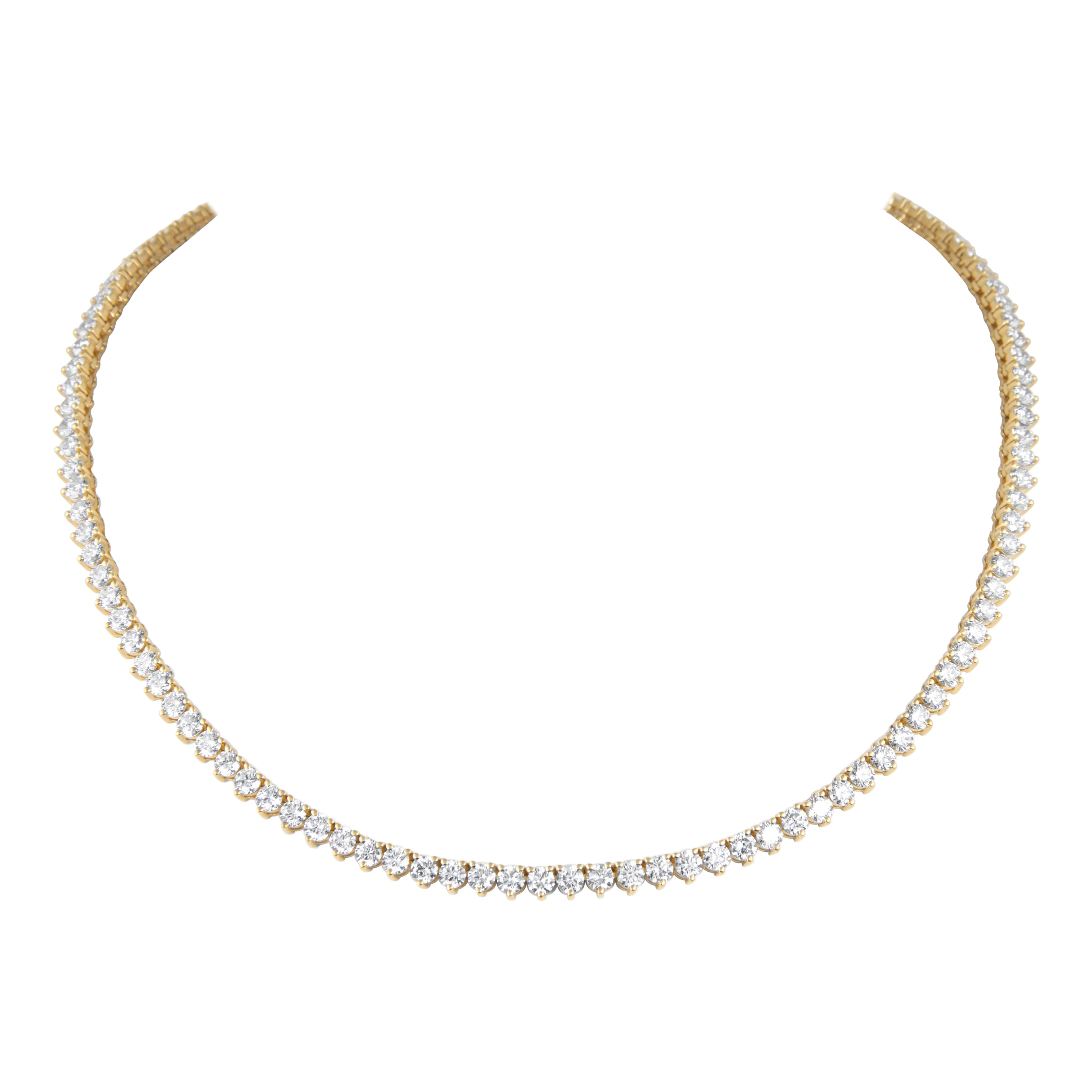 Alexander Beverly Hills 14,99ct Collana Tennis con diamanti in oro giallo 18k 16in