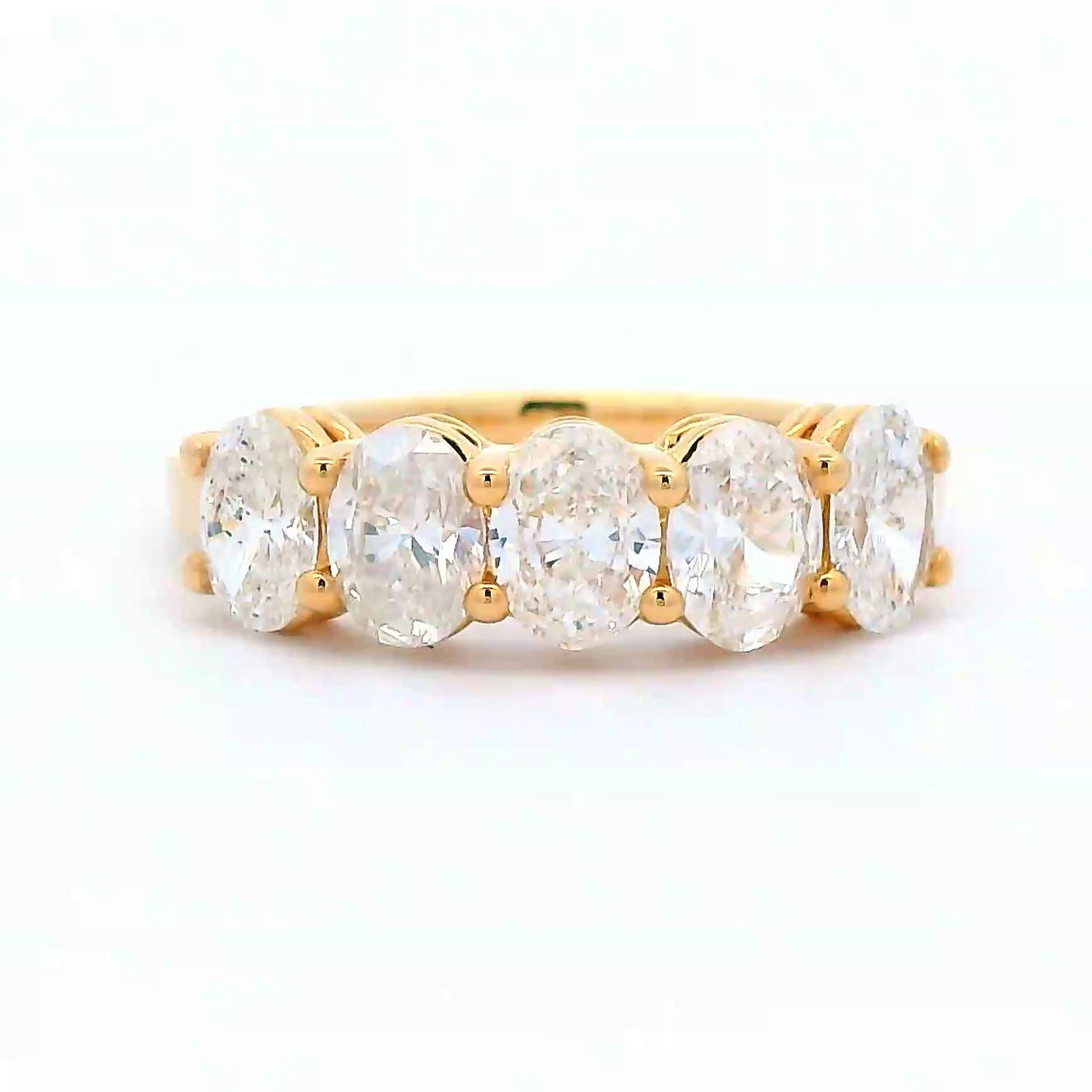 Contemporary Alexander Beverly Hills 1.50ct Oval Diamond Half Eternity Band 18k Yellow Gold For Sale