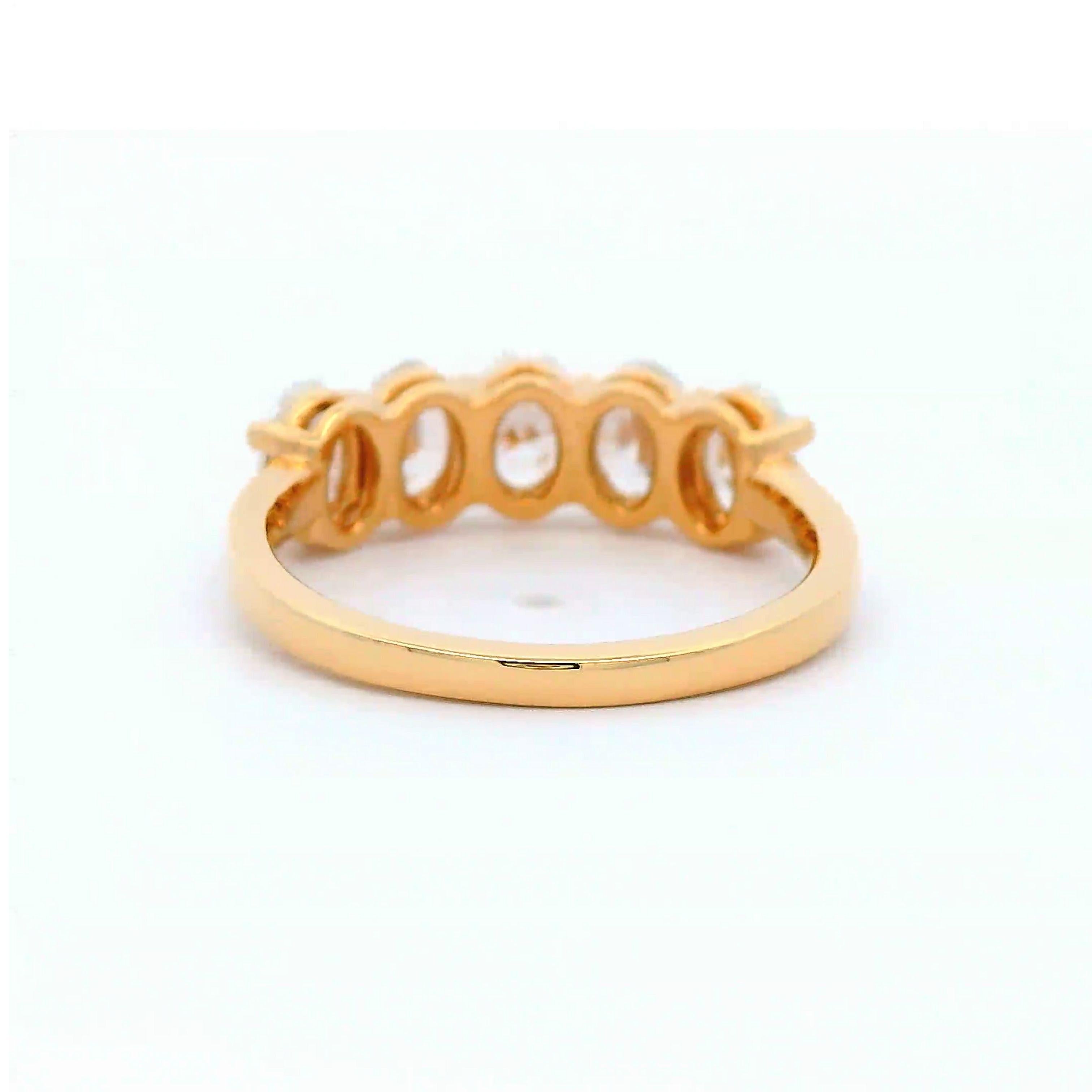 Oval Cut Alexander Beverly Hills 1.50ct Oval Diamond Half Eternity Band 18k Yellow Gold For Sale