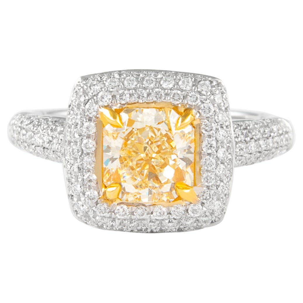 Alexander Beverly Hills 1,51 Karat Ausgefallener intensiv gelber VS2 Strahlender Diamantring 18k