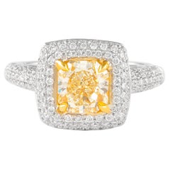 Alexander Beverly Hills 1,51 Karat Ausgefallener intensiv gelber VS2 Strahlender Diamantring 18k