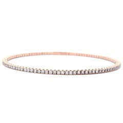 Alexander Beverly Hills 1.61ct Diamond Flexible Tennis Bangle Bracelet Rose Gold