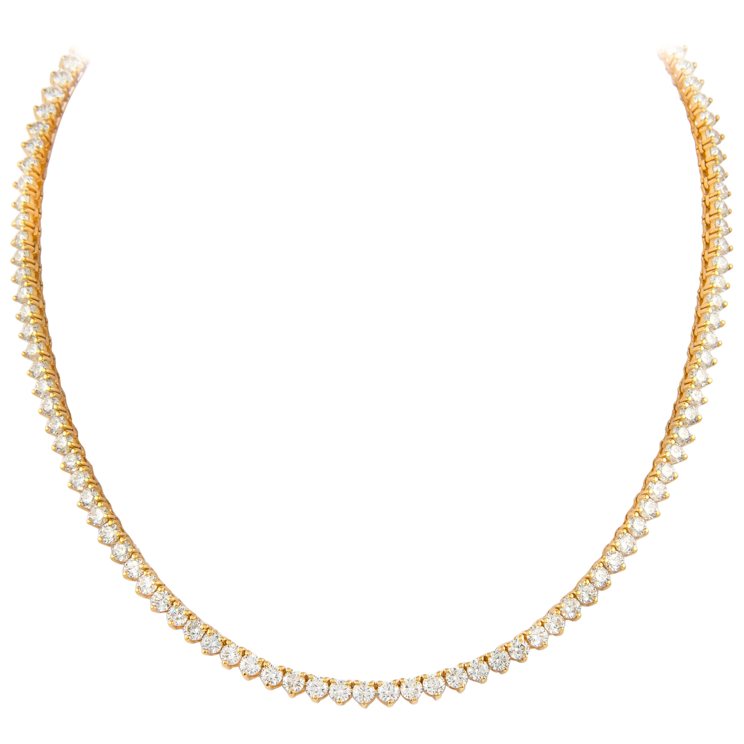 Alexander Beverly Hills - Collana tennis con diamanti da 16,25 carati e 3 fili incastonati 18k in vendita