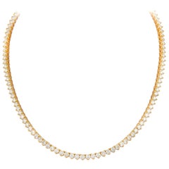 Alexander Beverly Hills 16,25 Karat Diamant-Tennis-Halskette mit 3 Zacken, 18k