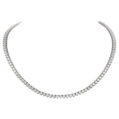 Alexander Beverly Hills 16.26ct Diamond Tennis Necklace Three Prong 18k