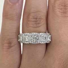 Alexander Beverly Hills 1.64ct Cushion Diamond Half Eternity Band with Halo 18k