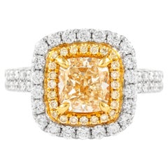 Alexander Beverly Hills - Anello con diamante giallo VS2 a cuscino da 1,65 carati - 18 carati