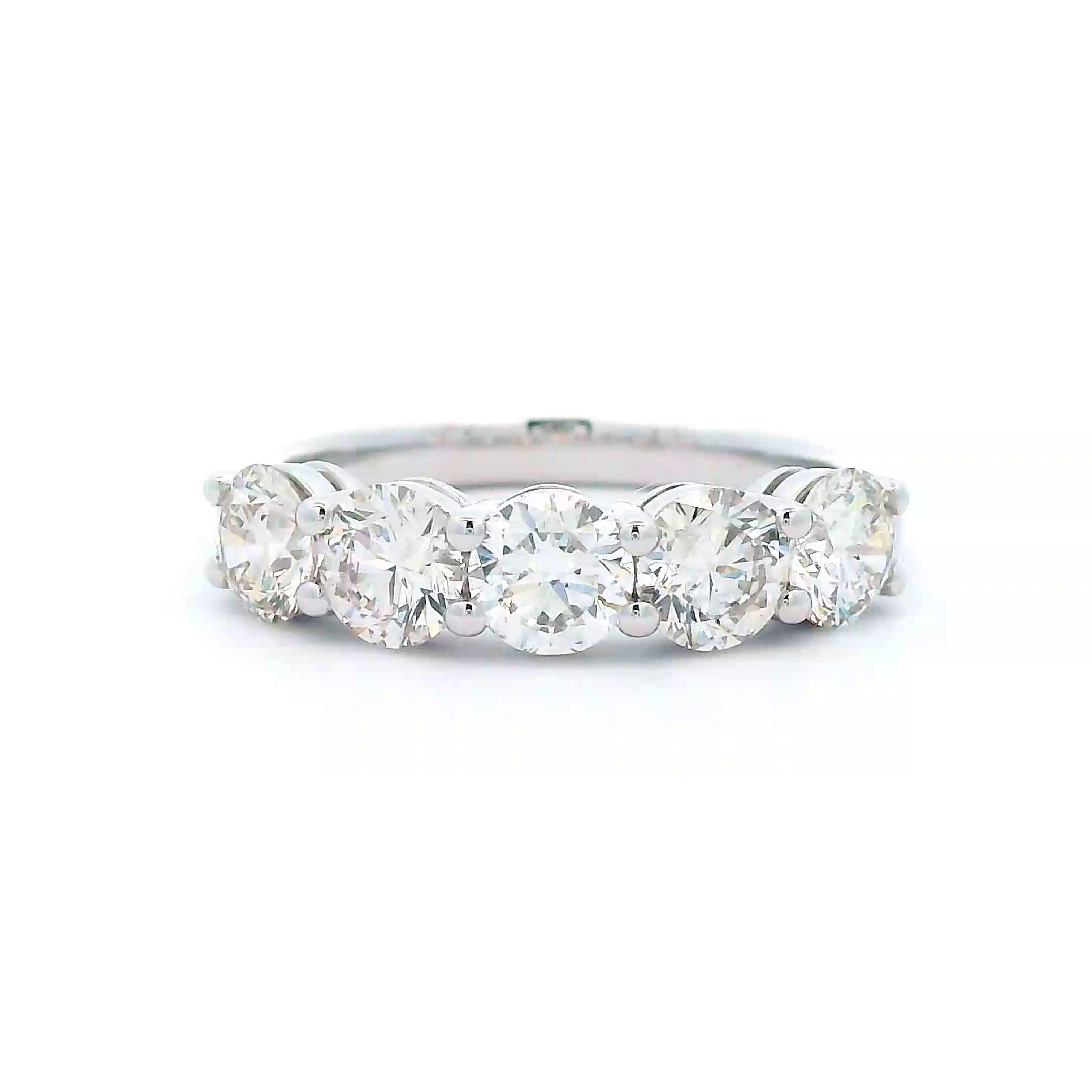 Contemporary Alexander Beverly Hills 1.68ct Round Diamond Eternity Half Band 18k White Gold For Sale