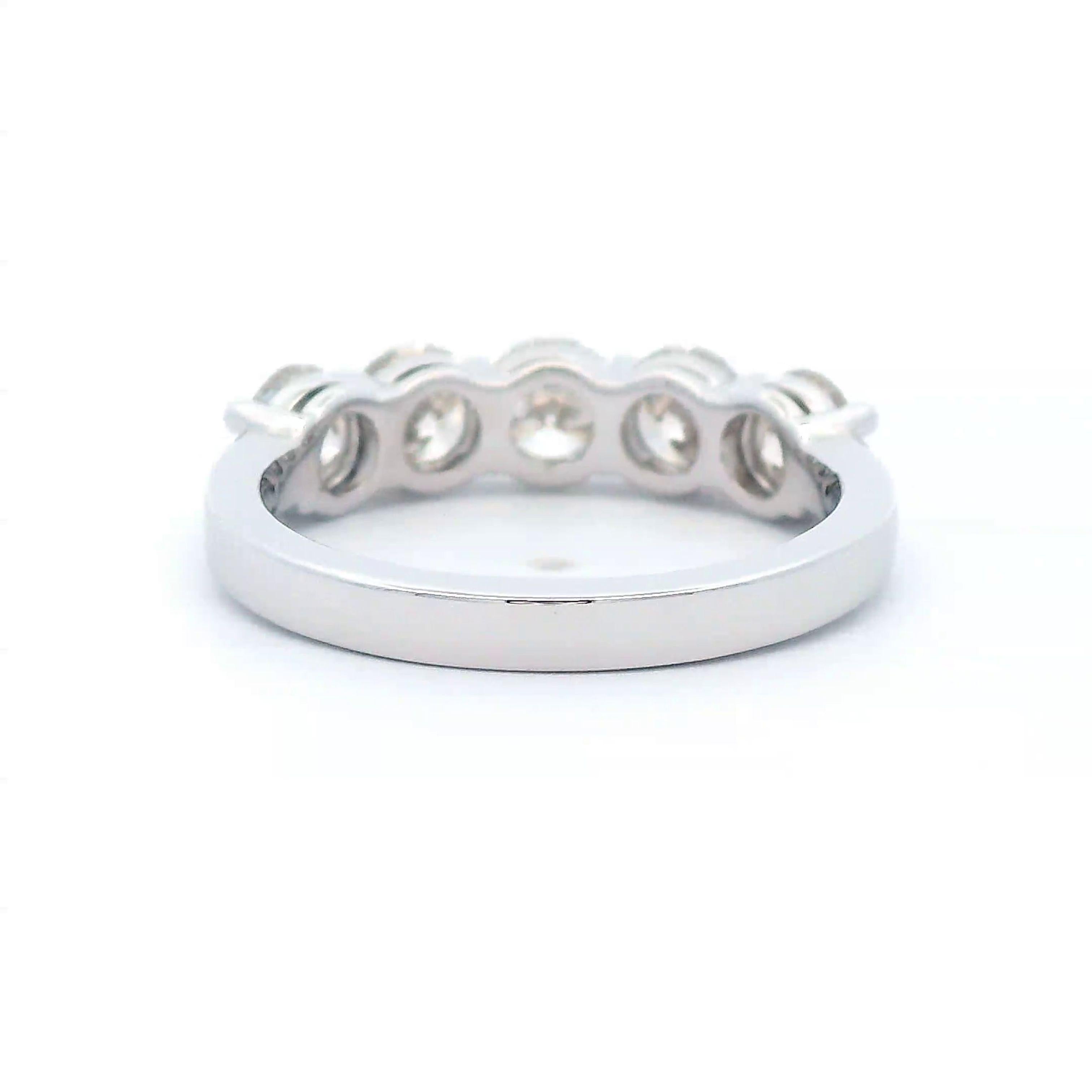 Round Cut Alexander Beverly Hills 1.68ct Round Diamond Eternity Half Band 18k White Gold For Sale