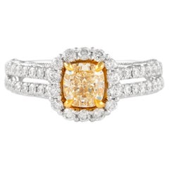 Alexander Beverly Hills 1,68ctt Anello di diamanti a cuscino giallo VS2 18k