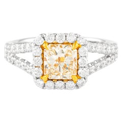 Alexander Beverly Hills 1.70ctt Fancy Light Yellow VVS2 Radiant Diamond Ring 18k