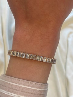 Alexander Beverly Hills Pulsera de tenis con diamantes talla esmeralda de 17,32 ct Rosa 18k