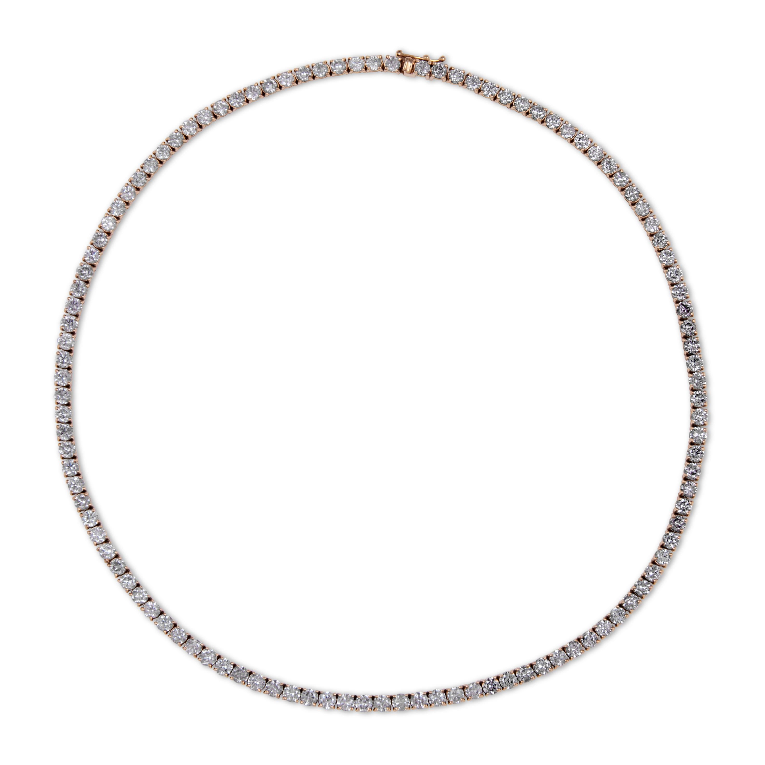 Alexander Beverly Hills Tennis-Halskette aus Roségold mit 17.55 Karat rundem Diamanten (Zeitgenössisch) im Angebot