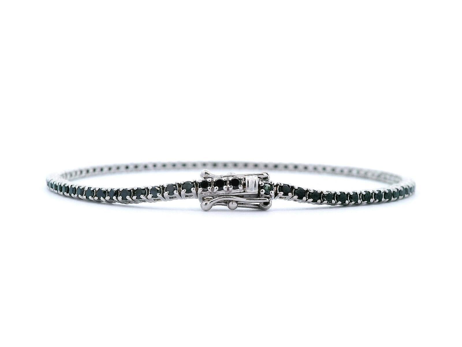 Alexander Beverly Hills: Weißgold-Tennisarmband mit 1,77 Karat schwarzen Diamanten (Zeitgenössisch) im Angebot