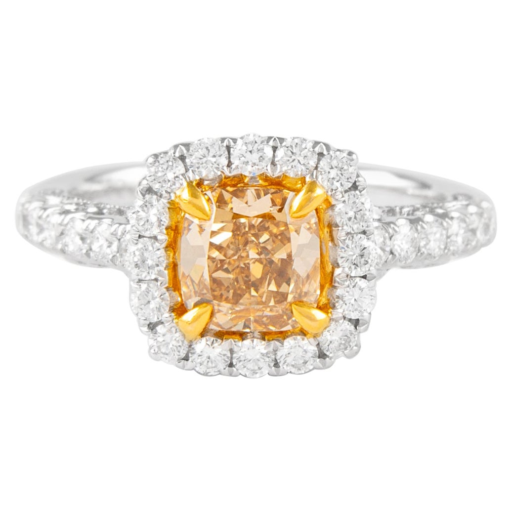 Alexander Beverly Hills 1,78ctt Fancy Yellowish Brown Cushion VVS2 Diamond Ring