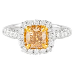 Alexander Beverly Hills 1,78ctt Fancy Yellowish Brown Cushion VVS2 Diamond Ring
