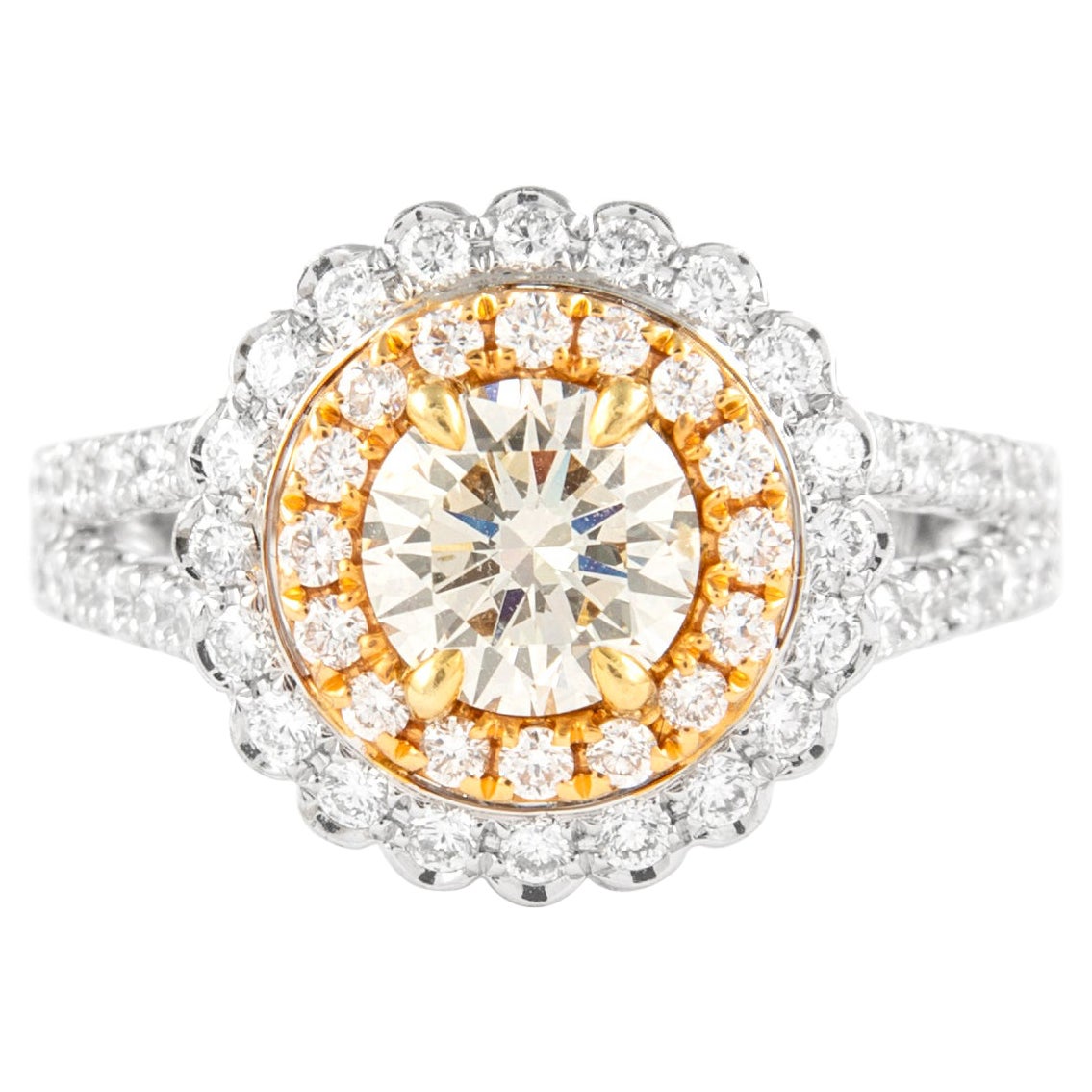 Alexander Beverly Hills 1,78ctt Anello con doppio diamante giallo chiaro rotondo 18k