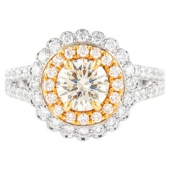 Alexander Beverly Hills 1,78ctt Anello con doppio diamante giallo chiaro rotondo 18k