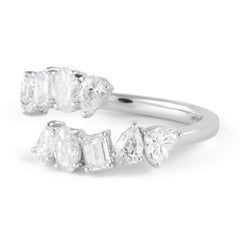 Alexander Beverly Hills 1.79ct Multi Diamond Bypass Ring 18k White Gold