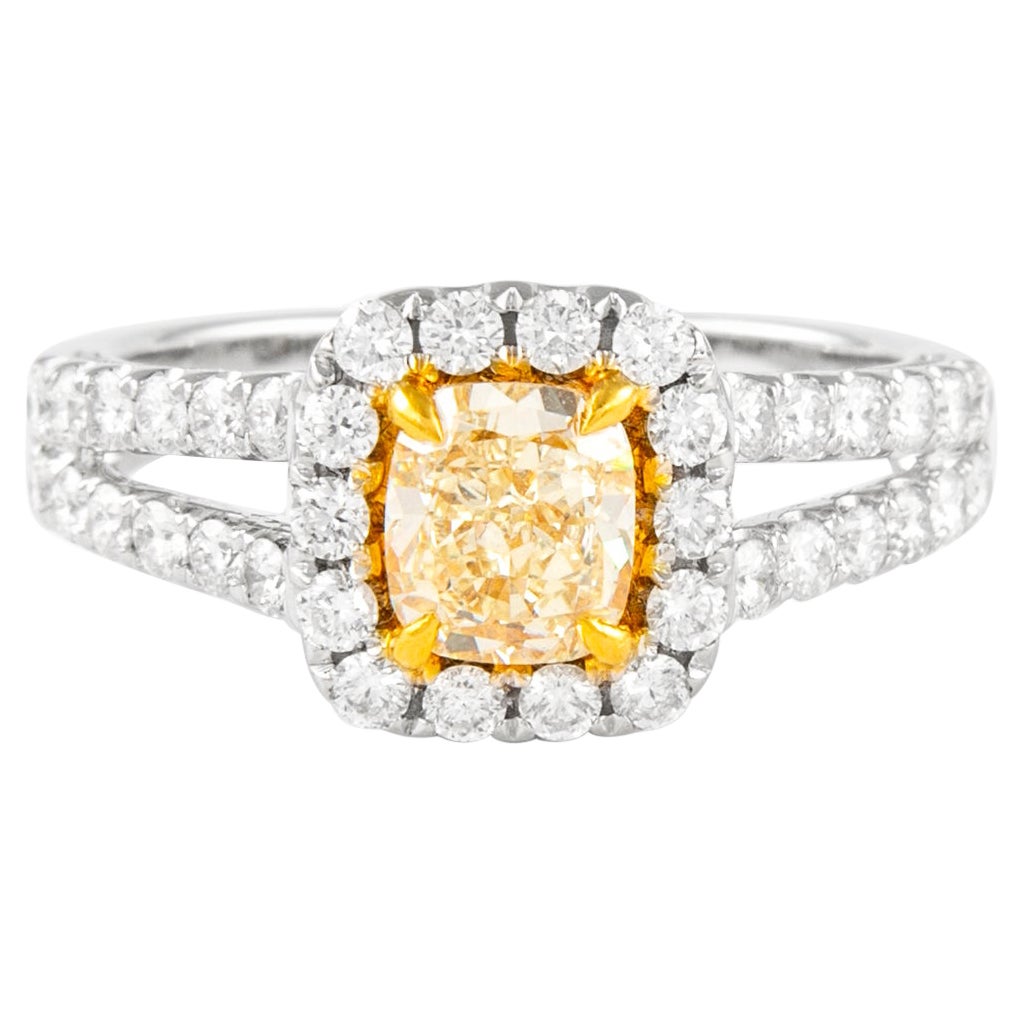 Alexander Beverly Hills 1,79ctt Anello di diamanti gialli a cuscino VS1 18k