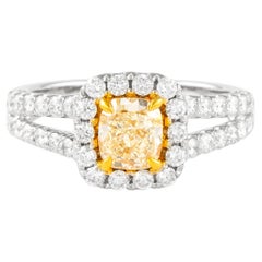 Alexander Beverly Hills 1,79ctt Anello di diamanti gialli a cuscino VS1 18k