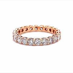 Alexander Beverly Hills, bague d'éternité en or rose avec diamants ronds 1,83 carat, taille 6
