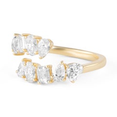 Alexander Beverly Hills 1.84ct Multi Diamond Bypass Ring 18k Yellow Gold