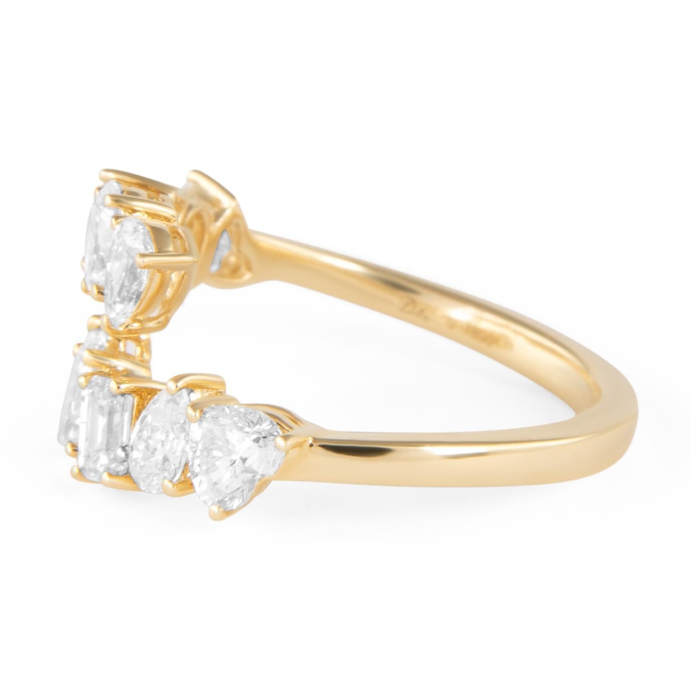 Moderno Alexander Beverly Hills 1,84ct Multi Diamond Bypass Ring Oro giallo 18k in vendita