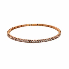 Alexander Beverly Hills Bracelet jonc tennis souple en or rose et diamants 1,85 carat