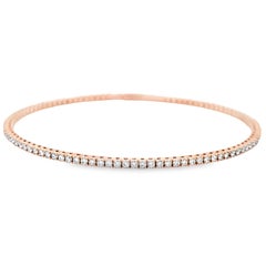 Alexander Beverly Hills 1.87ct Diamond Flexible Tennis Bangle Bracelet Rose Gold