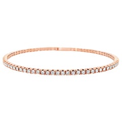 Alexander Beverly Hills Bracelet jonc tennis souple en or rose et diamants 1.87 carat
