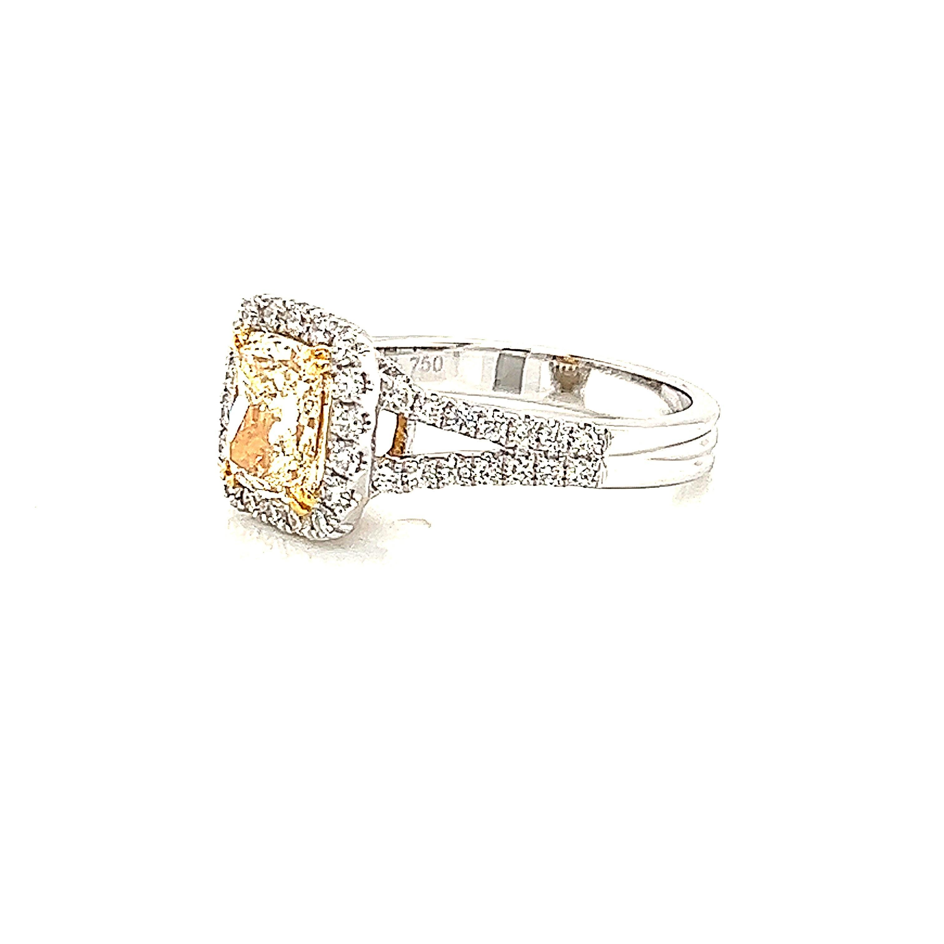 Alexander Beverly Hills 1,87 Karat Ausgefallener gelber VS1 Strahlender Diamant-Halo-Ring 18k (Zeitgenössisch) im Angebot