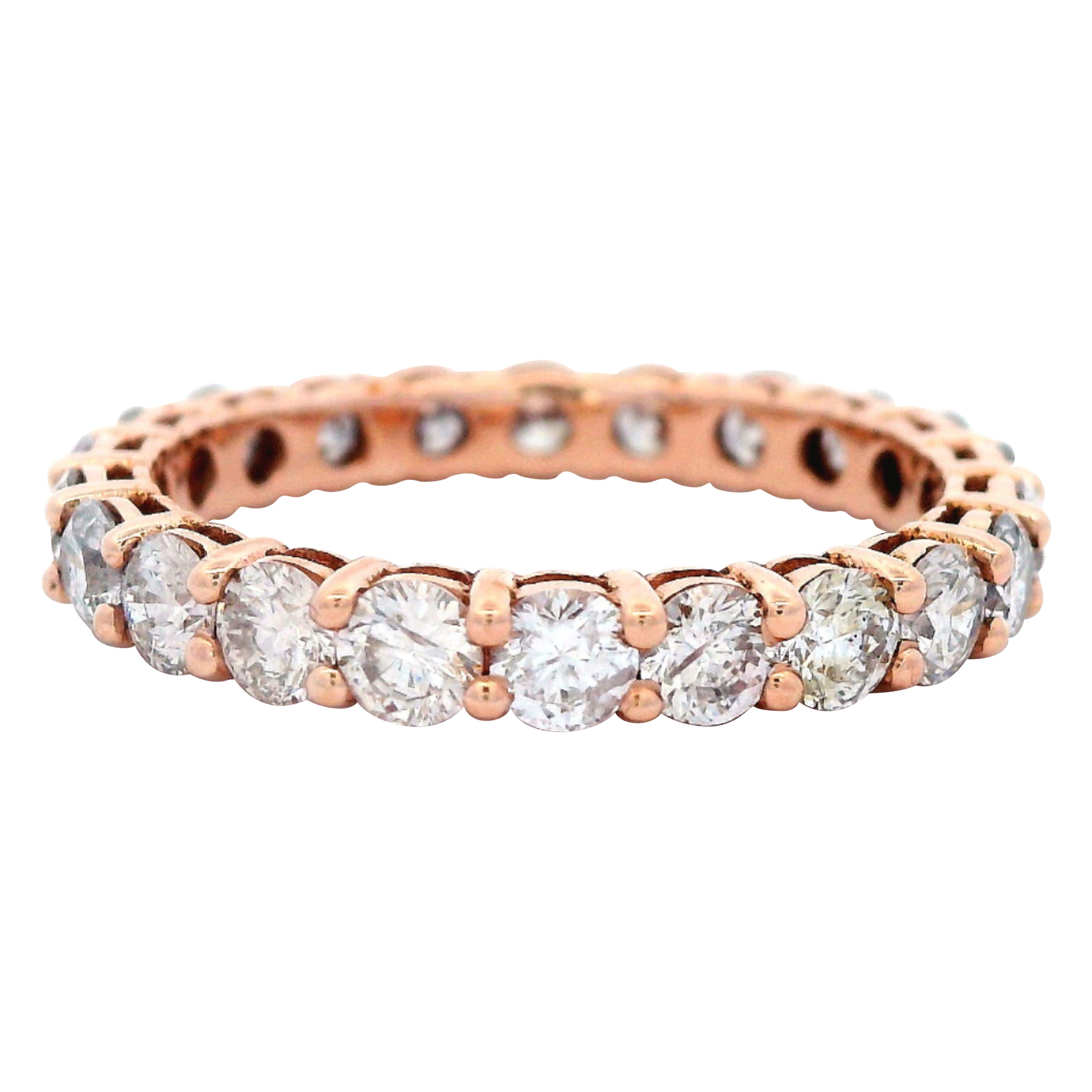 Alexander of Beverly Hills 1.89ct Round Diamond Eternity Band Rose Gold 5.75