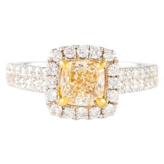 Alexander Beverly Hills 1,90ctt Anello di diamanti gialli a cuscino VS1 18k