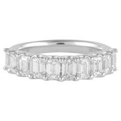 Alexander Beverly Hills 1.91ct Emerald Cut Diamond Half Eternity Band Ring 18k