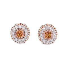 Alexander Beverly Hills 1.91ct Fancy Intense Orange Brown Triple Halo Earrings