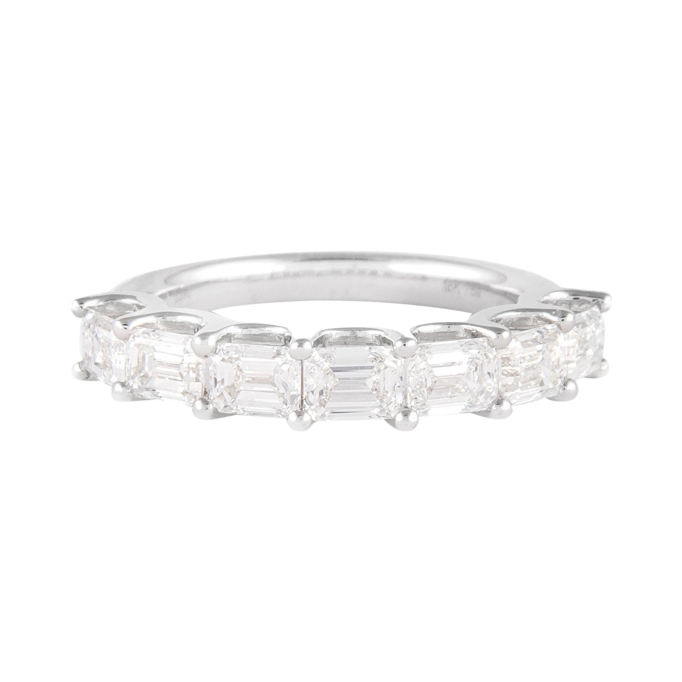 Alexander of Beverly Hills 1,93ct Smaragdschliff Diamant Ost-West halbe Ewigkeit 18k im Angebot