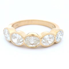 Alexander Beverly Hills 1,93ct Oval Diamant halbe Ewigkeit Band 18k Gelbgold
