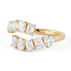 Alexander Beverly Hills 1.97ct Multi Diamond Bypass Ring 18k Yellow Gold