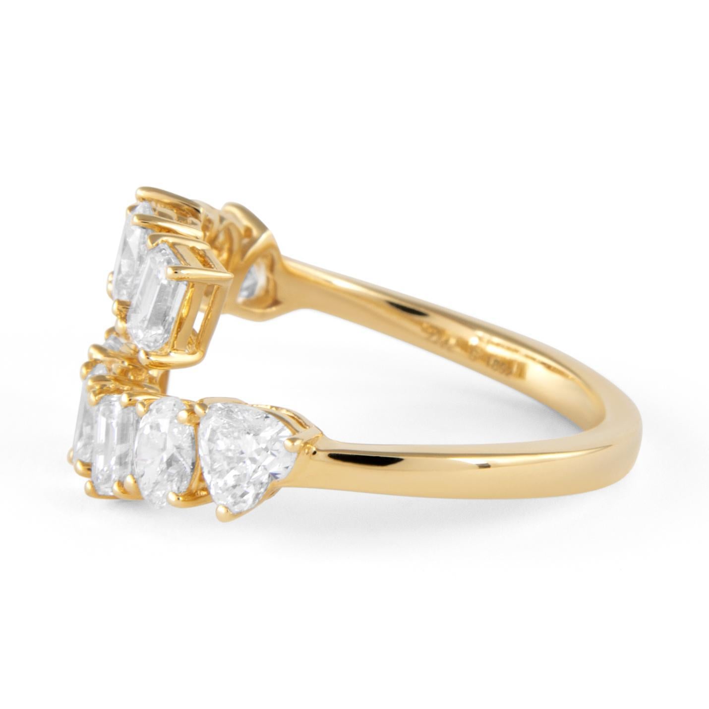 Alexander Beverly Hills 1,97 Karat Multi Diamant Bypass-Ring 18k Gelbgold (Moderne) im Angebot