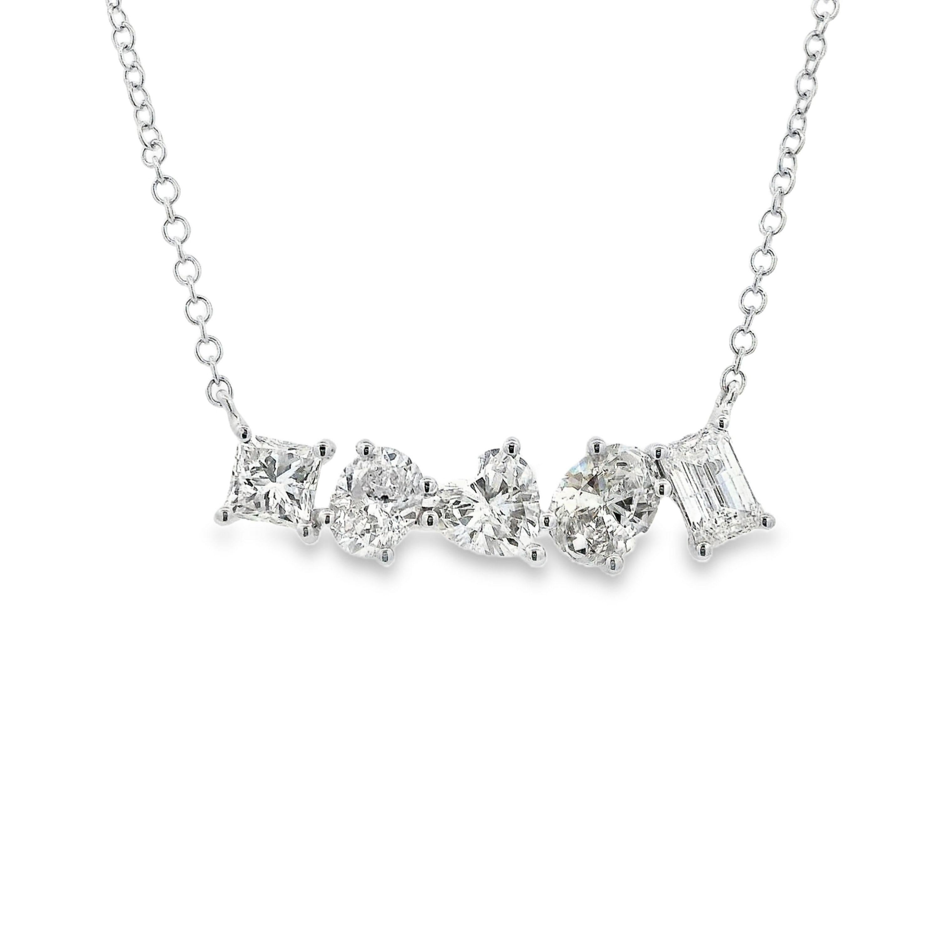 Contemporaneo Alexander Beverly Hills - Collana con diamanti misti da 1,99 ct. in oro bianco 18 ct. in vendita