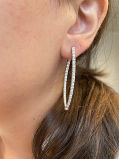 Alexander Beverly Hills 2.00ct Diamond Hoop Earrings 18k White Gold